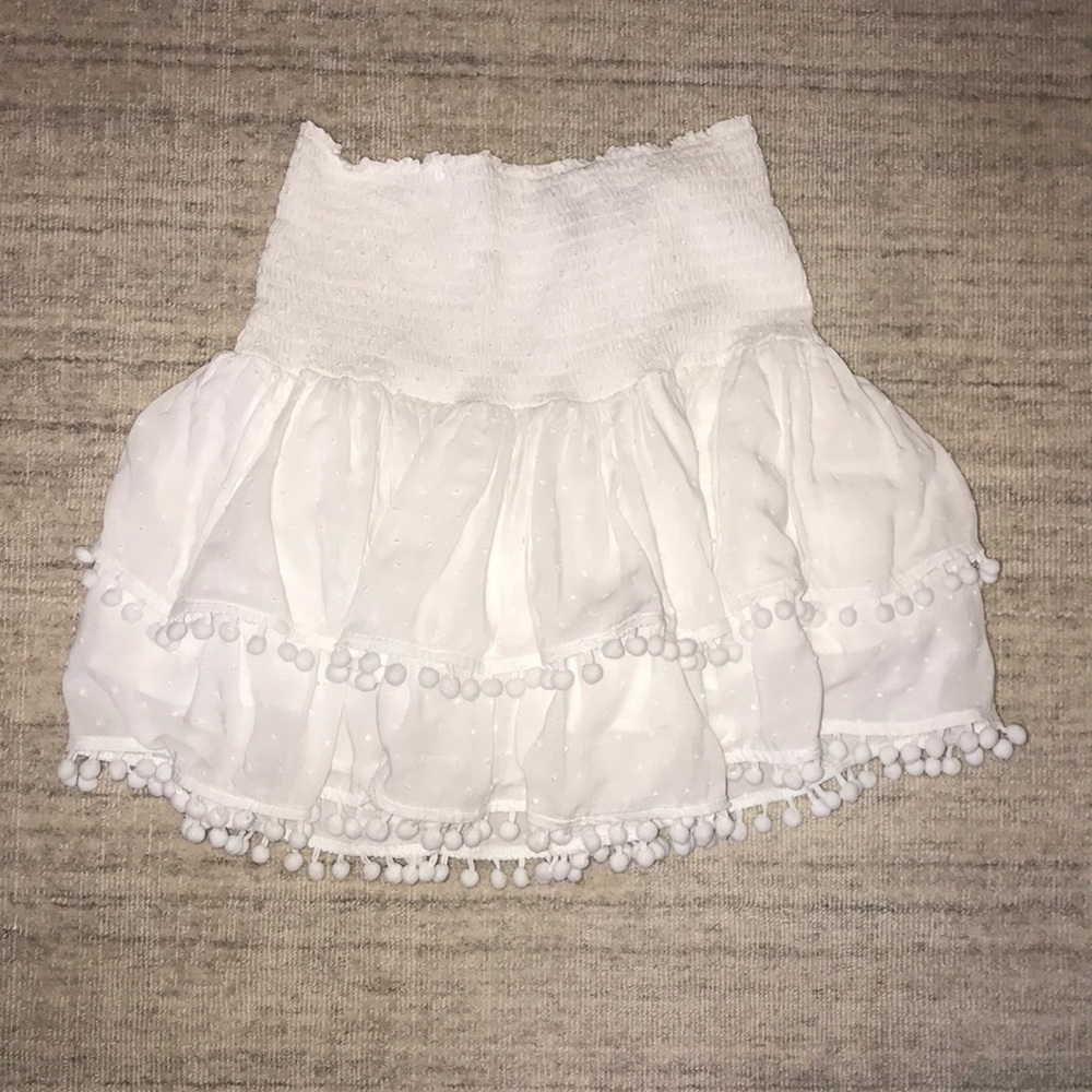 Aqua White Pom Pom Skirt